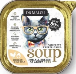 Dr Malou Soup Chicken&Egg Yolk Liofilizowana Karma dla kota op. 12g Pakiet 10szt.