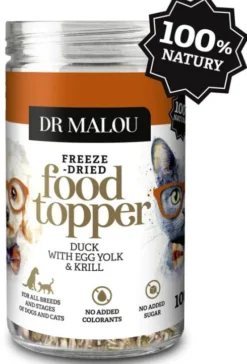 Dr Malou Topper Duck&Egg Yolk&Krill Liofilizowana Posypka dla psa i kota op. 100g