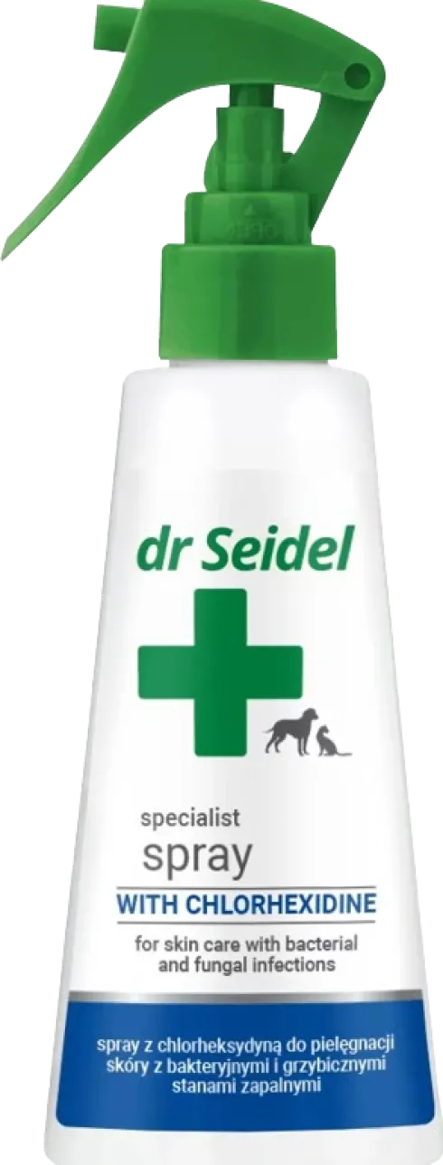 Dr Seidel Preparat na skórę Spray z chlorheksydyną dla psa i kota poj. 100ml