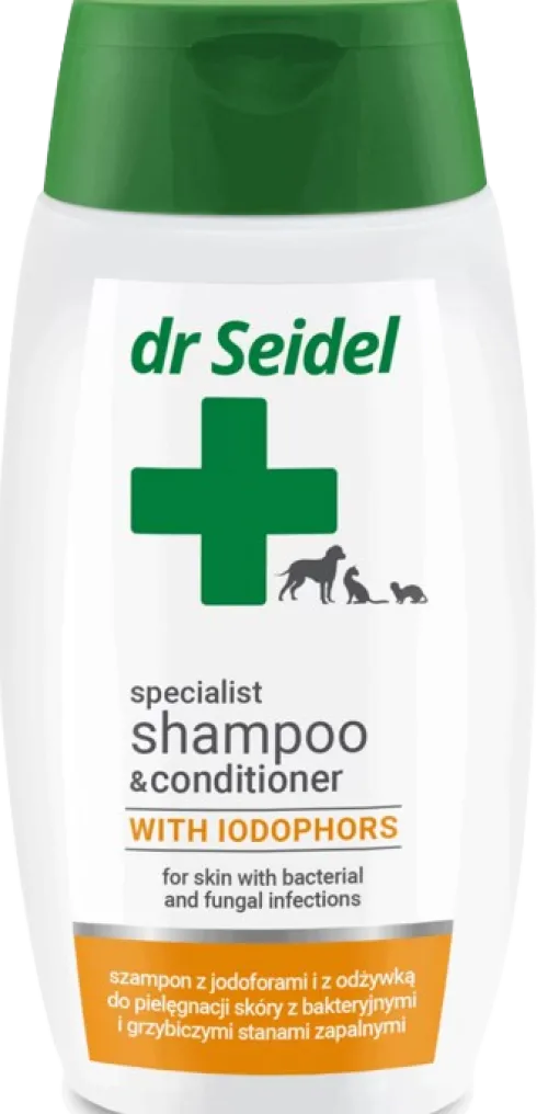 Dr Seidel Szampon jodoforowy z odżywką dla psa poj. 220ml