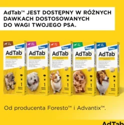 Elanco AdTab Tabletka na kleszcze i pchły 225mg dla psa o wadze 5.5kg-11kg op. 1szt. Pakiet 3szt.