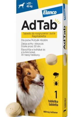 Elanco AdTab Tabletka na kleszcze i pchły 900mg dla psa o wadze 22kg-45kg op. 1szt.