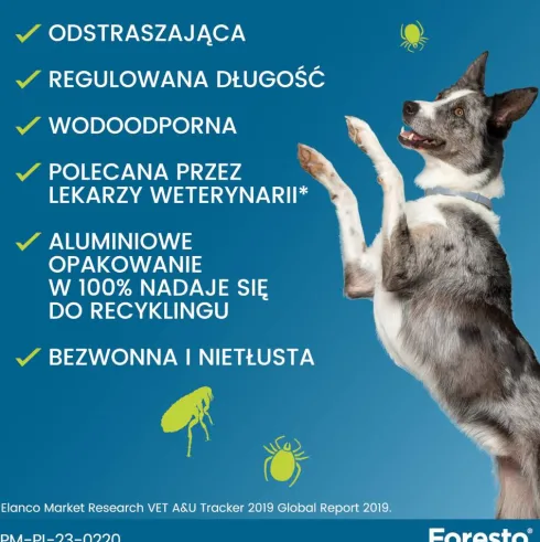 Elanco Foresto Obroża na kleszcze i pchły dla psa powyżej 8kg dł. 70cm