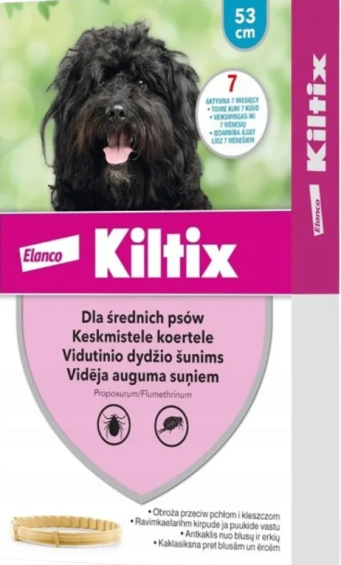 Elanco Kiltix Obroża na kleszcze i pchły dla psa dł. 53cm