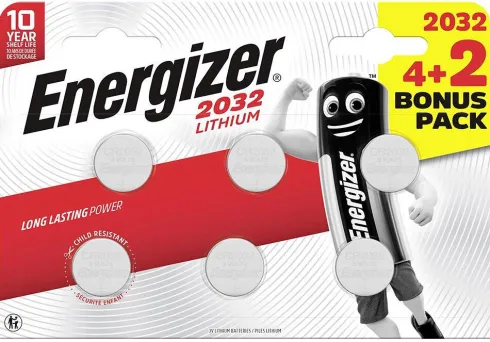 Energizer Baterie litowe op. 6szt. (4 + 2) nr CR2032