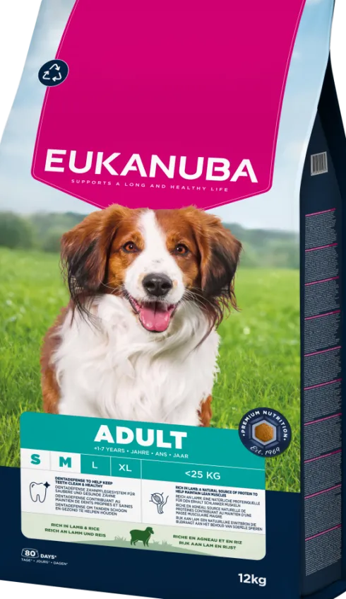 Eukanuba Adult Small&Medium Lamb&Rice Sucha Karma dla psa op. 2x12kg MEGA-PAK