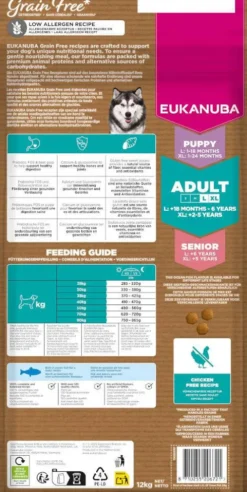 Eukanuba Grain Free Adult Large&Extra Large Ocean Fish Sucha Karma dla psa op. 12kg