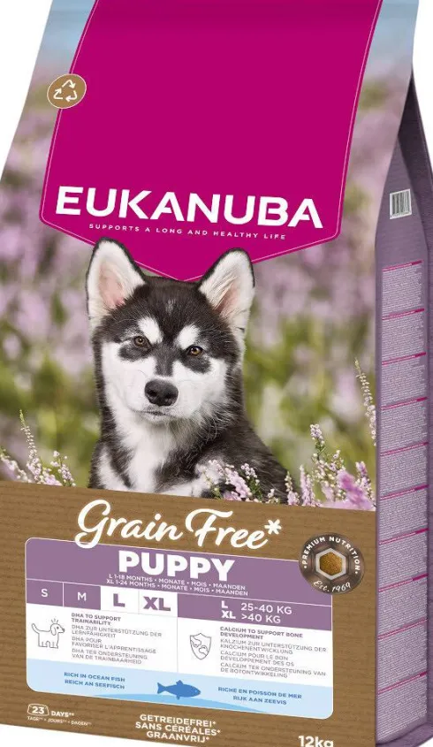 Eukanuba Grain Free Puppy Large&Extra Large Ocean Fish Sucha Karma dla szczeniaka op. 12kg