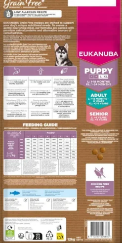 Eukanuba Grain Free Puppy Large&Extra Large Ocean Fish Sucha Karma dla szczeniaka op. 12kg