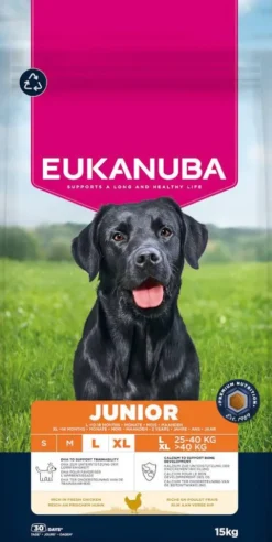 Eukanuba Junior Large&Extra Large Sucha Karma dla szczeniaka op. 15kg