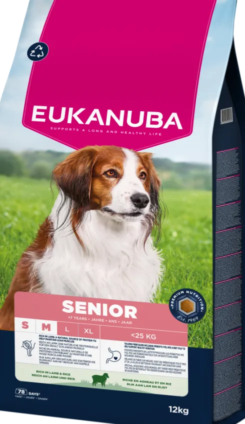 Eukanuba Senior S/M Lamb&Rice Sucha Karma dla psa op. 12kg