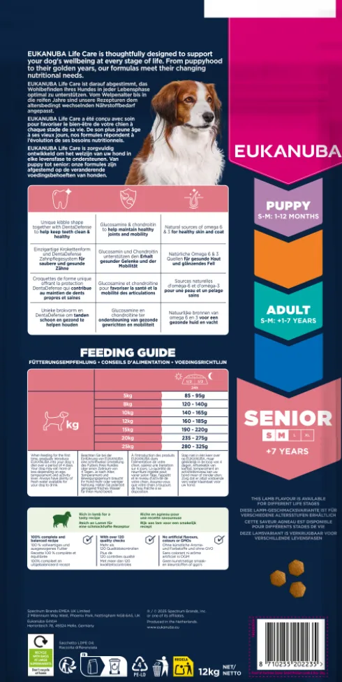 Eukanuba Senior S/M Lamb&Rice Sucha Karma dla psa op. 12kg