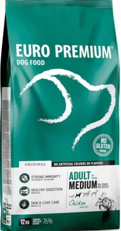 Euro Premium Adult Medium Chicken&Rice Sucha Karma dla psa op. 12kg