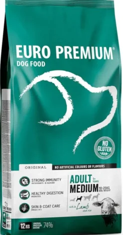Euro Premium Adult Medium Lamb&Rice Sucha Karma dla psa op. 12kg
