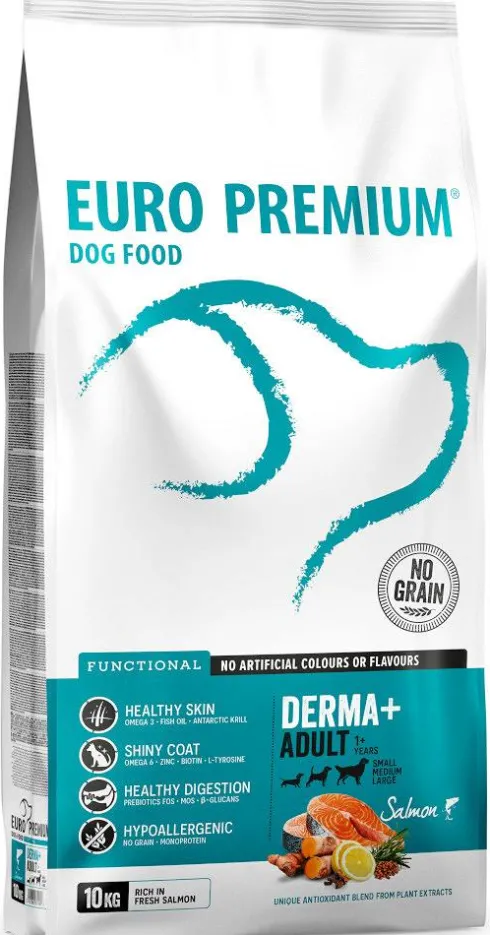 Euro Premium Adult Small Derma+ Łosoś Sucha Karma dla psa op. 10kg