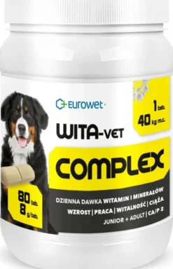 Eurowet Preparat Witaminowy Wita-Vet Complex Ca/P2 8g dla psa op. 80 tabletek