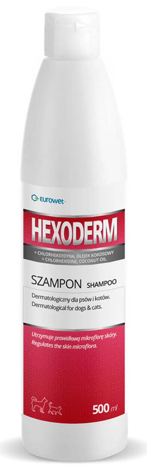 Eurowet Szampon Hexoderm z olejem kokosowym dla psa i kota poj. 500ml