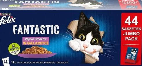 Felix Fantastic Adult Wybór smaków w galaretce Mokra Karma dla kota op. 44x85g