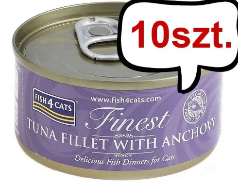 Fish4Cats Tuńczyk z Anchois Mokra Karma dla kota op. 70g Pakiet 10szt.
