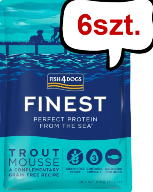 Fish4Dogs Finest Trout Mousse Mokra Karma dla psa op. 100g Pakiet 6szt.