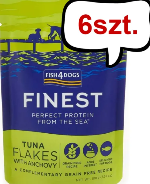 Fish4Dogs Finest Tuna Flakes with Anchovy Mokra Karma dla psa op. 100g Pakiet 6szt.