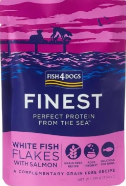 Fish4Dogs Finest White Fish Flakes with Salmon Mokra Karma dla psa op. 100g Pakiet 6szt.