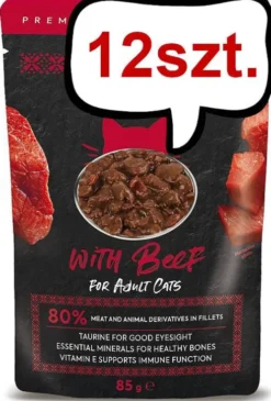 Fitmin For Life Cats Adult with Beef Mokra Karma dla kota op. 85g Pakiet 12szt.