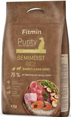 Fitmin Purity Rice Semimoist Adult Rabbit&Lamb Półmiękka Karma dla psa op. 4kg
