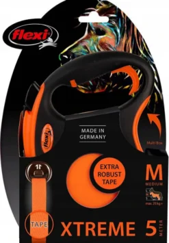 Flexi Smycz Extreme TAPE dla psa rozm. Medium kolor pomarańczowy