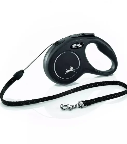 Flexi Smycz New Classic CORD dla psa i kota rozm. Small kolor czarny