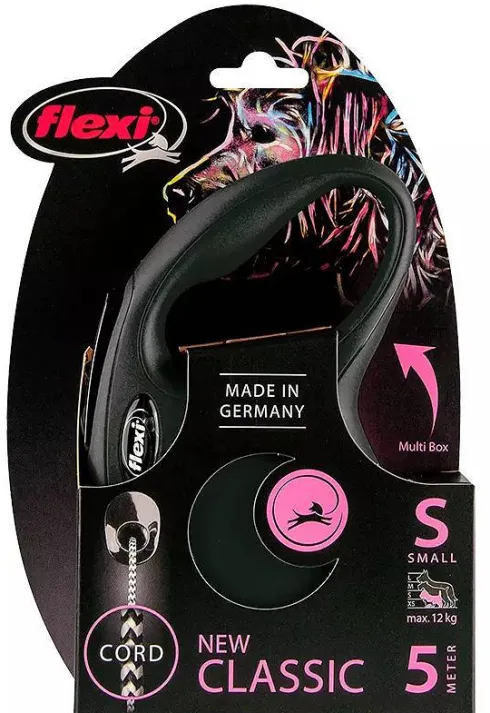 Flexi Smycz New Classic CORD dla psa i kota rozm. Small kolor czarny