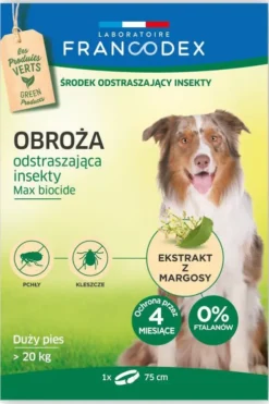 Francodex Obroża na kleszcze i pchły dla psa powyżej 20kg dł. 75cm