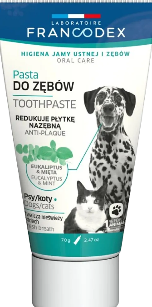 Francodex pasta do zębów o zapachu eukaliptusa i mięty dla psa i kota op. 70g