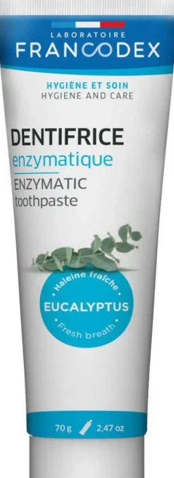 Francodex Zestaw do czyszczenia zębów z enzymatyczną pastą dla psa i kota 70g