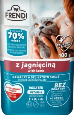 Frendi Kawałki z Jagnięciną w Delikatnym Sosie Mokra Karma dla kota op. 100g