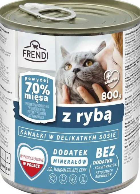 Frendi Kawałki z Rybą w Delikatnym Sosie Mokra Karma dla kota op. 800g