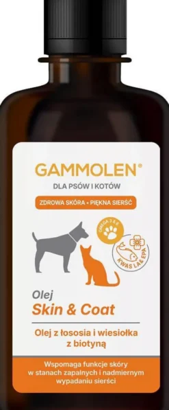 Gammolen Skin&Coat Olej z łososia i wiesiołka dla psa i kota poj. 250ml