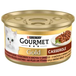 Gourmet Gold Adult Kaczka i indyk w brązowym sosie Mokra Karma dla kota op. 85g Pakiet 12szt.