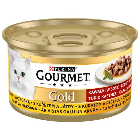Gourmet Gold Adult Kurczak z wątróbką w sosie Mokra Karma dla kota op. 85g
