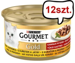 Gourmet Gold Adult Kurczak z wątróbką w sosie Mokra Karma dla kota op. 85g Pakiet 12szt