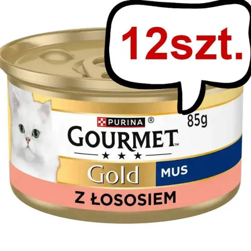 Gourmet Gold Adult Mus z łososiem Mokra Karma dla kota op. 85g Pakiet 12szt.