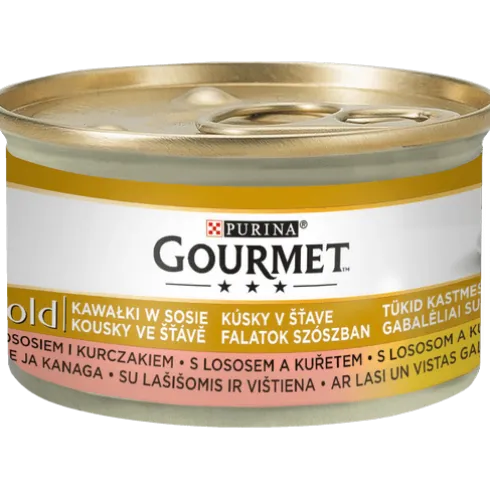Gourmet Gold Adult Łosoś z kurczakiem w sosie Mokra Karma dla kota op. 85g Pakiet 12szt