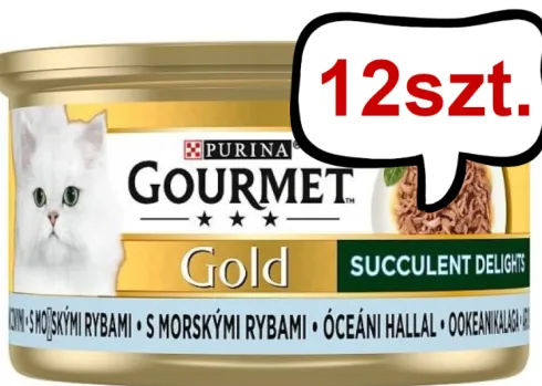 Gourmet Gold Adult Succulent Delights Ryby oceaniczne w sosie Mokra Karma dla kota op. 85g Pakiet 12szt.