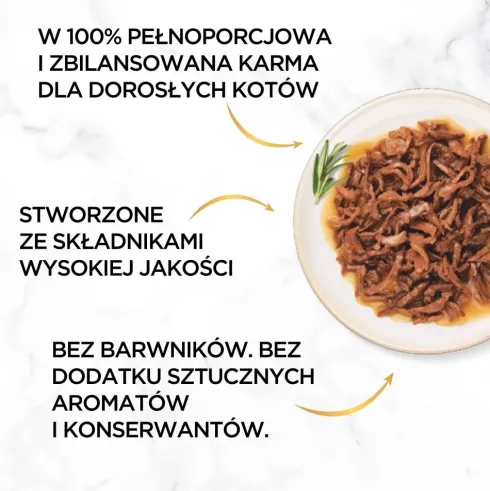 Gourmet Gold Adult Succulent Delights Wołowina w sosie Mokra Karma dla kota op. 85g Pakiet 12szt.