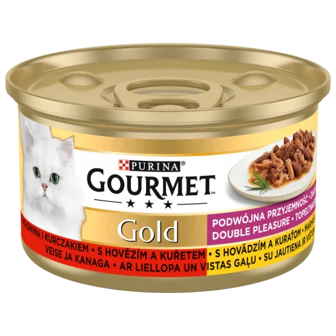Gourmet Gold Adult Wołowina i kurczak w sosie Mokra Karma dla kota op. 85g Pakiet 12szt