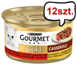 Gourmet Gold Adult Wołowina i kurczak w sosie z pomidorami Mokra Karma dla kota op. 85g Pakiet 12szt