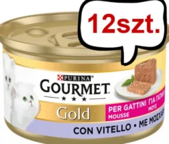 Gourmet Gold Kitten Mus z cielęciną Mokra Karma dla kota op. 85g Pakiet 12szt.