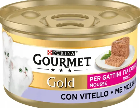 Gourmet Gold Kitten Mus z cielęciną Mokra Karma dla kota op. 85g Pakiet 12szt.