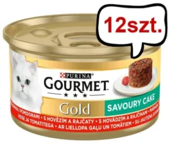 Gourmet Gold Savoury Cake Wołowina z pomidorami Mokra Karma dla kota op. 85g Pakiet 12szt.