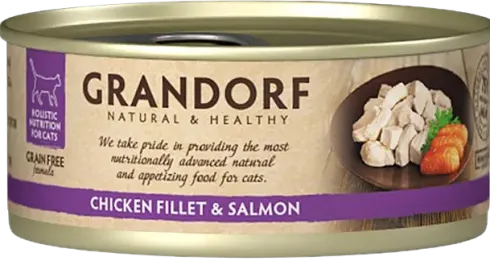 Grandorf Adult Chicken&Salmon Fillet Mokra karma dla kota op. 70g